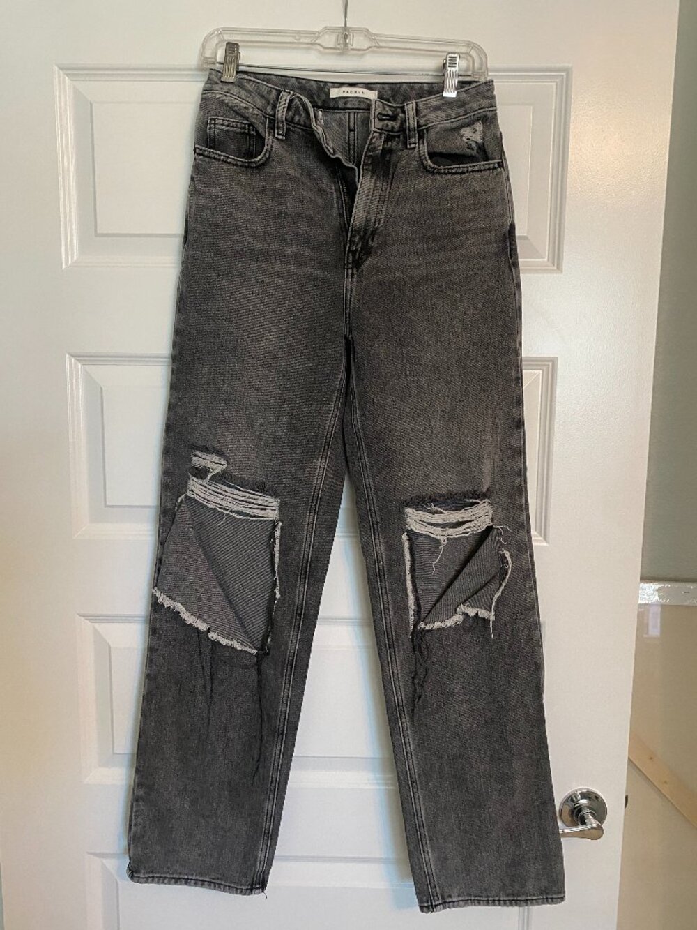 PacSun Distressed Frayed Boyfriend Jeans Wash Black/Gray - Size 26